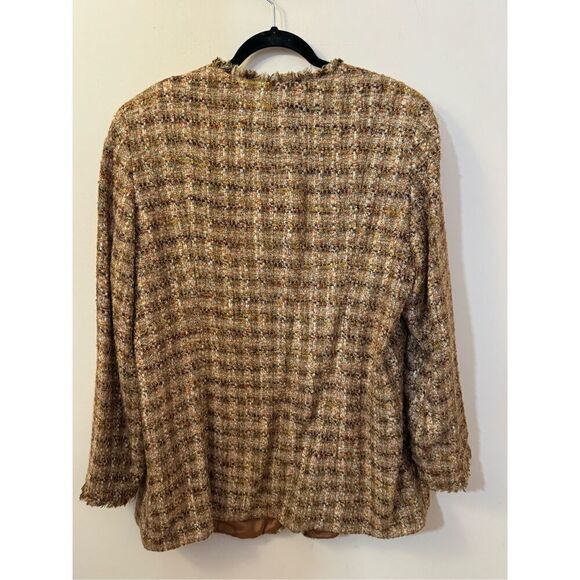 Lafayette 148 Earth Tone Plaid Tweed Blazer 16 - Picture 8 of 8